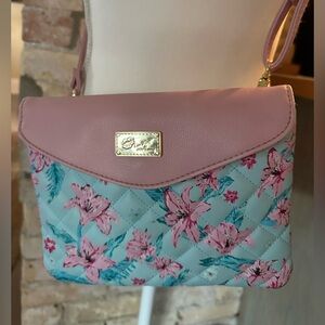 Betsey Pastel Pink and Floral Crossbody Bag